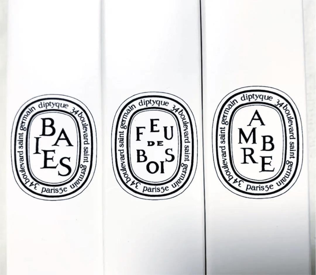 Diptyque Scented Taper Candle 3 Type Set BAIES FEU DE BOIS AMBRE