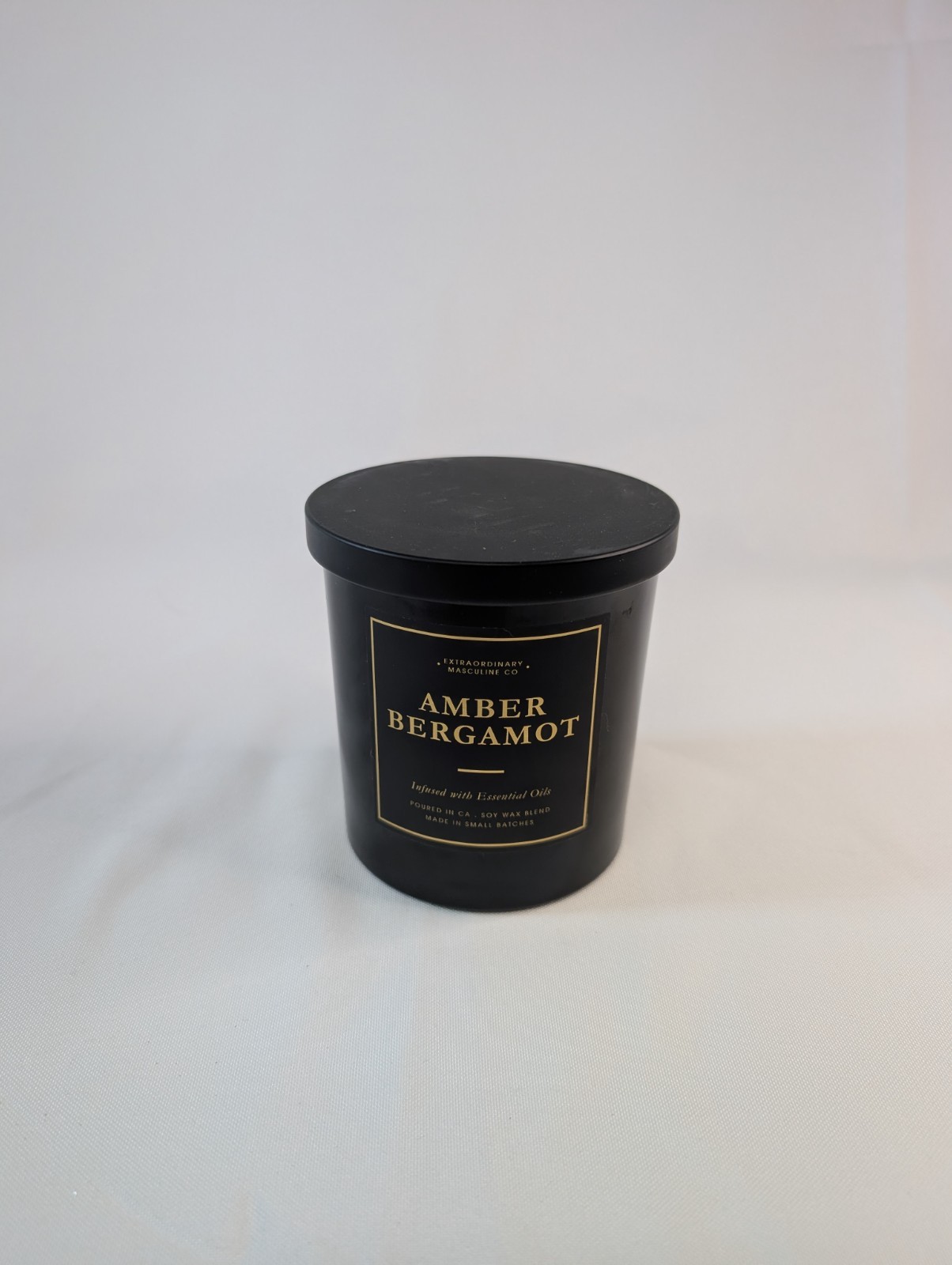 Leoben Amber Bergamot 9 Oz Soy Wax Blend Candle Unused Open Box w/ Lid