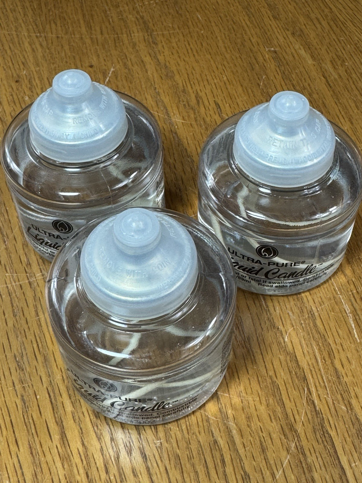 3 Ultra-Pure Liquid Candles 3 Oz. Unscented Liquid Paraffin, 20-25 Hr Burn Time