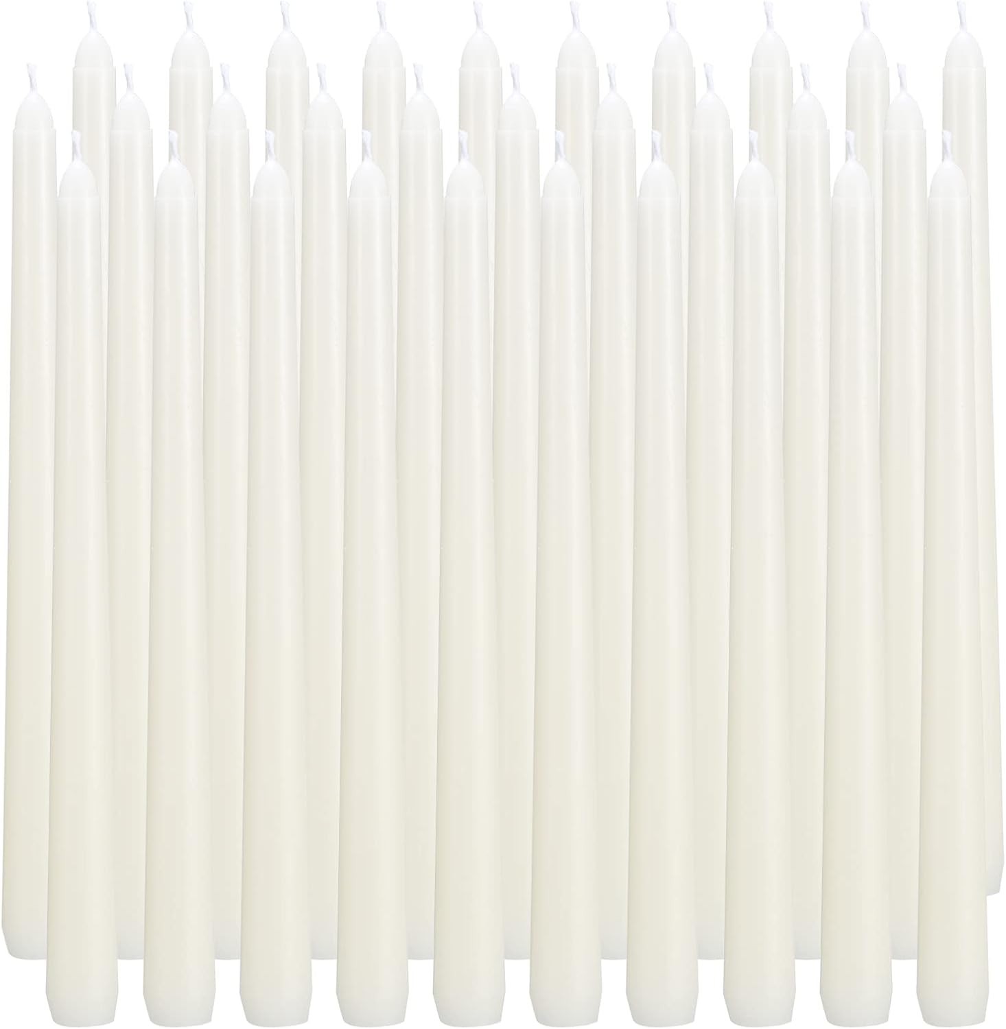 30 pack ivory taper candles, 10 inch (h) dripless, unscented dinner ca