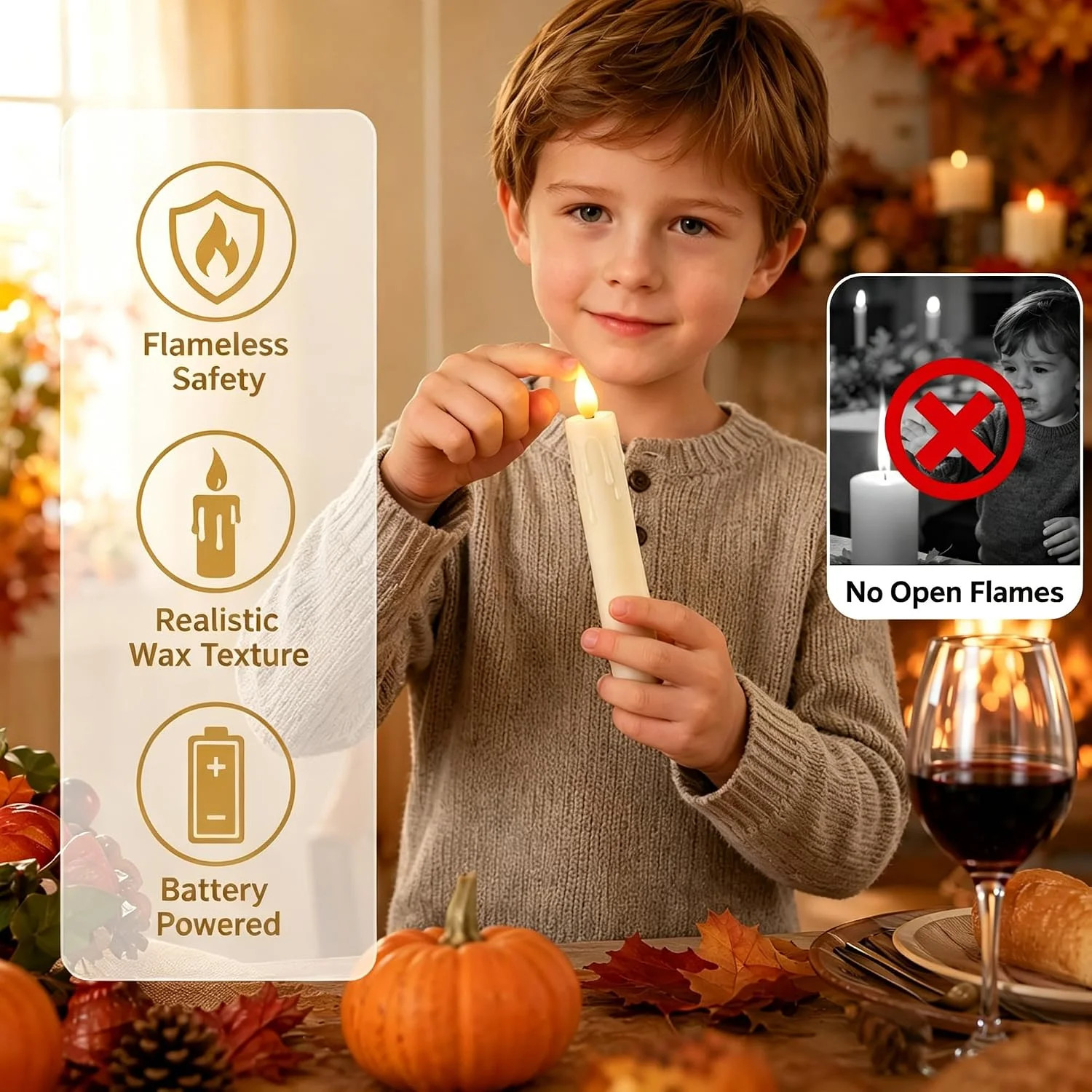 Flameless Taper Candles with Remote, 6.7 Inch Short Taper Candles Battery Operat