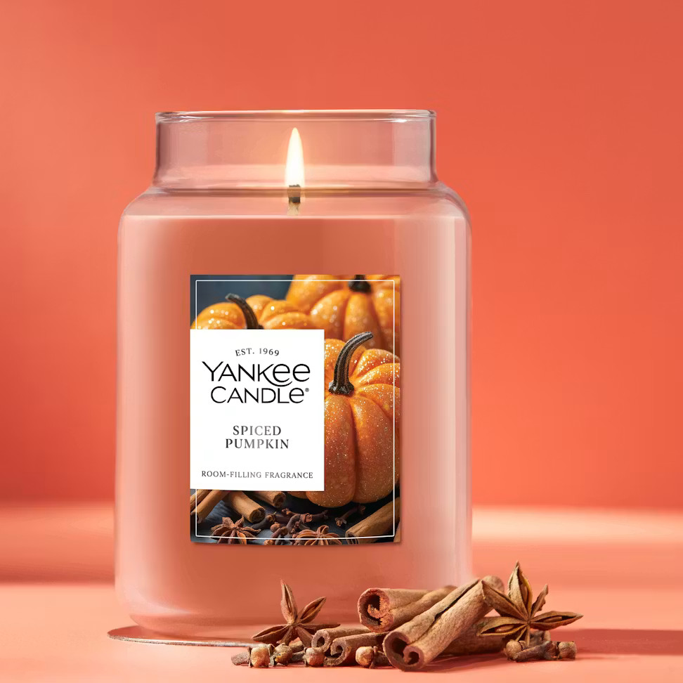 Yankee Candle Spiced Pumpkin Original Large Jar 22oz Fall Scent Candle Brand New