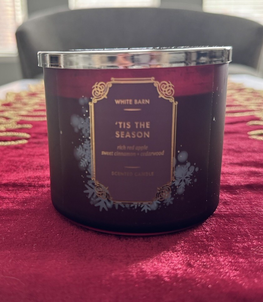 Bath & Body Works TIS THE SEASON 🎅 3 Wick SCENTED CANDLE Burns 25-45hrs YUM!