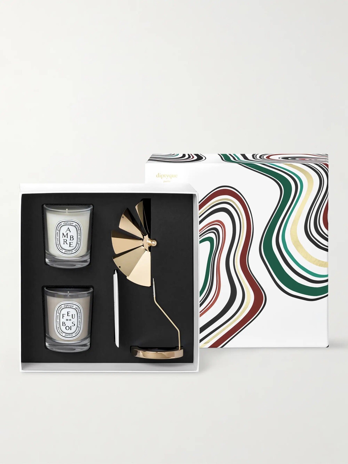 DIPTYQUE NEW LTD Edition Feu de Bois & Amber Carousel Set- 2X 70G Candles *NIB*