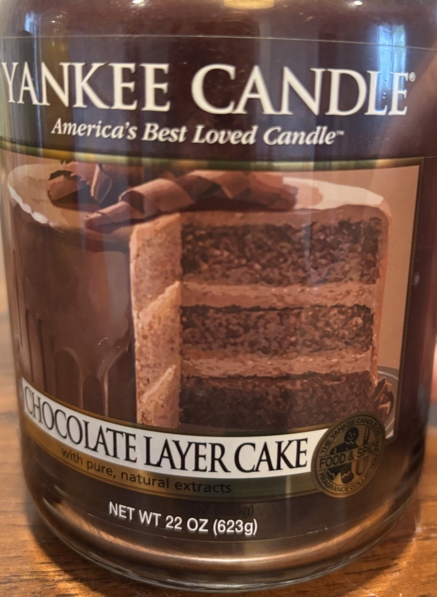 Yankee Candle Large Jar Candle 22 oz Chocolate Layer Cake Classic Label 95% Left
