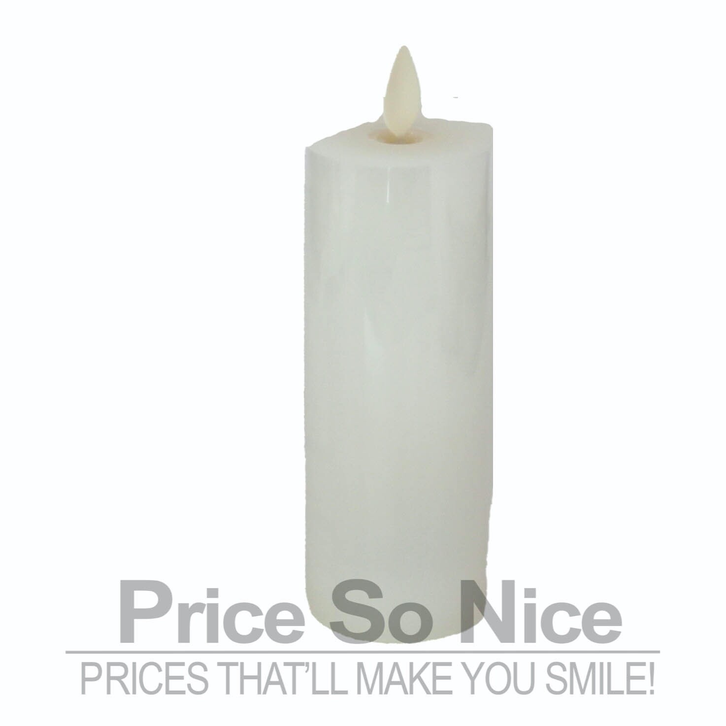Pottery Barn Premium Flickering White Flameless Wax Pillar Candle 2×5″ MSRP $50
