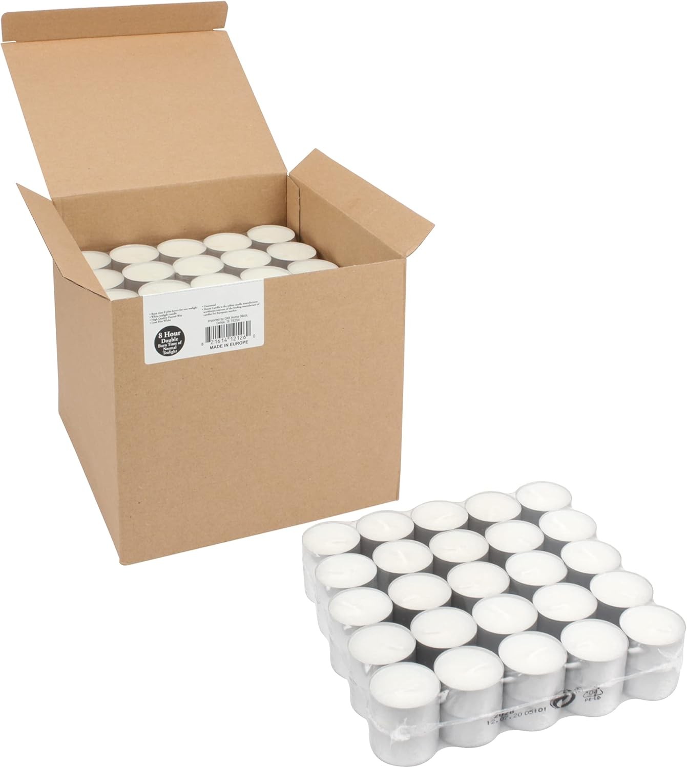 Stonebriar 200 Pack Unscented 8 Hour Extended Burn Time Tea Light Candles