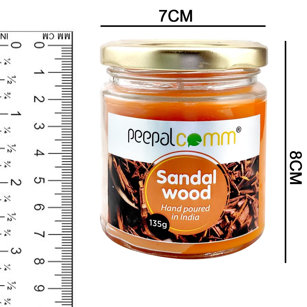 Peepalcomm Sandalwood Scented Wax Jar For Diwali Decoration 135gm