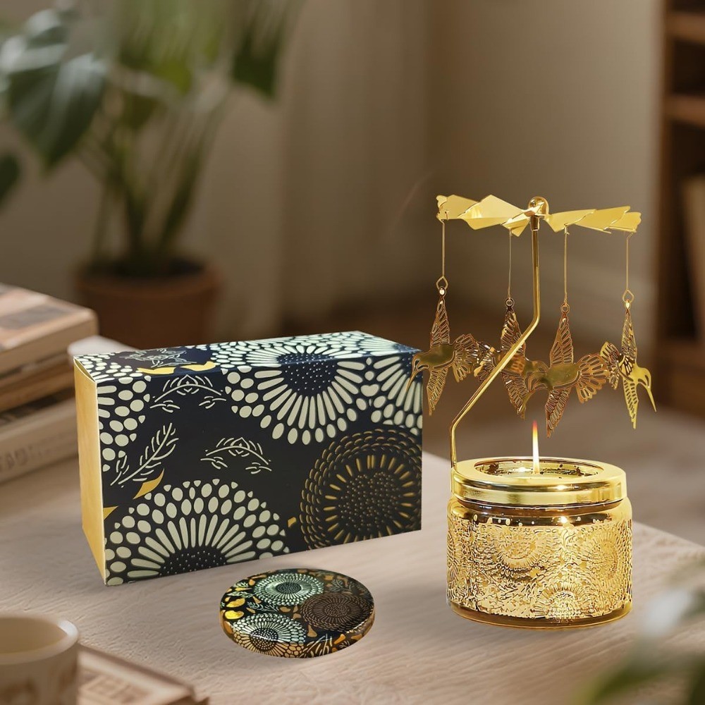 Rotating Aromatherapy Candle Gift Box Bathroom Bedroom Display Christmas Decor