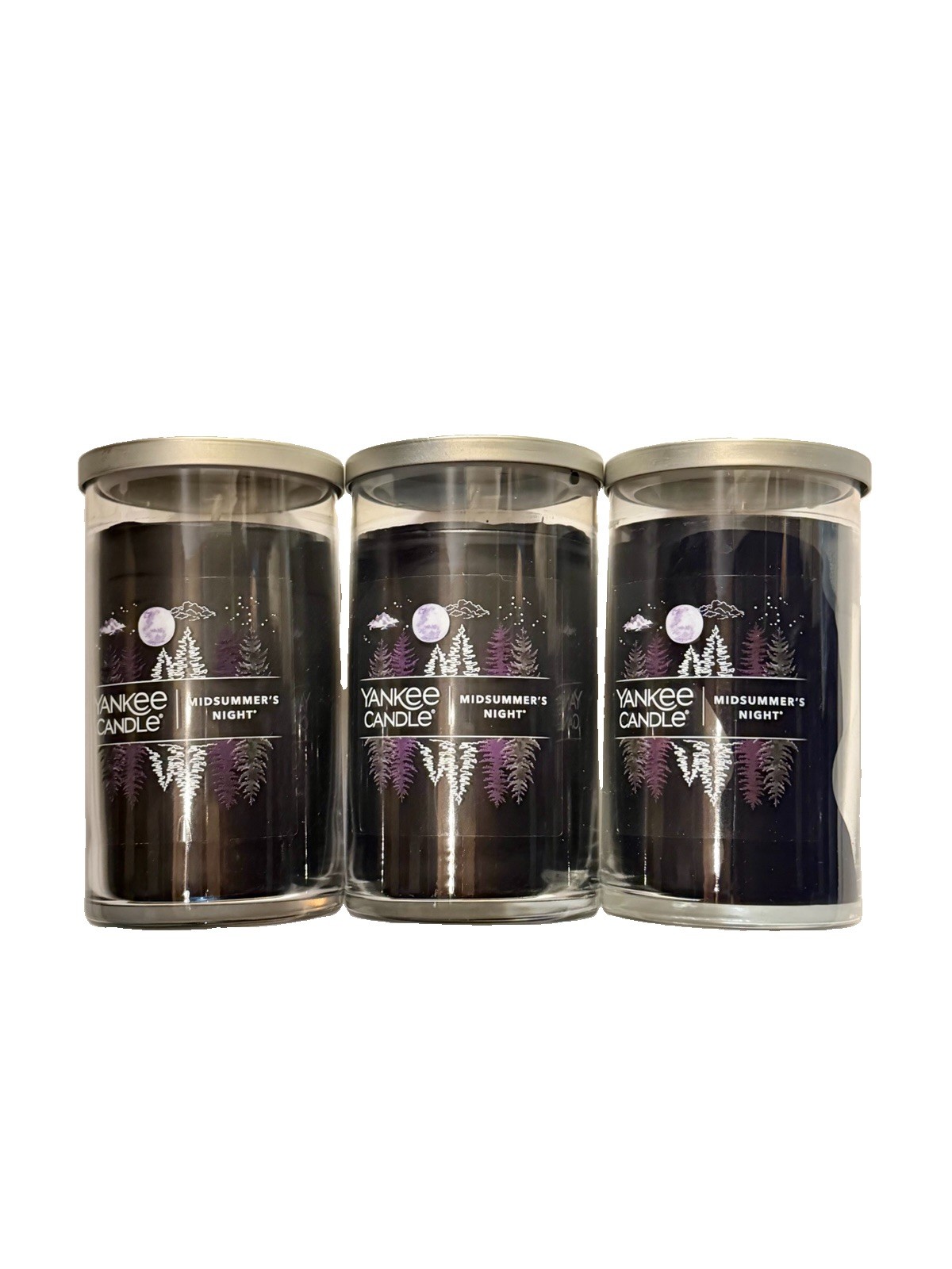 Yankee Candle Midsummer Night 14.25oz Large Glass Two Wick Candle Lot Of 3