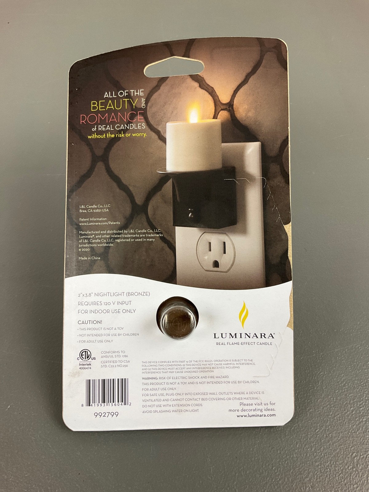 Luminara Flameless Night-Light Candles, Electric Brown & White, Realistic Glow –