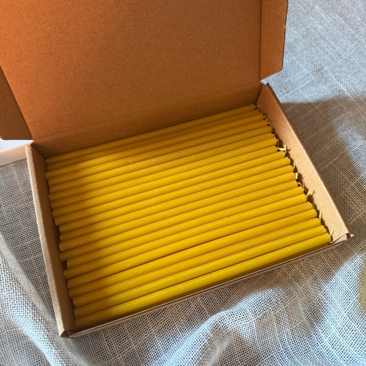 50 Thin Yellow Taper Candles 6.7″ Orthodox Church Prayer Paraffin Candles