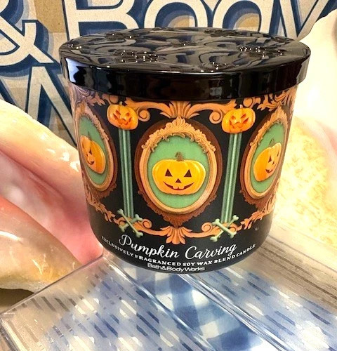 Bath & Body Works PUMPKIN CARVING 3-Wick Scented Candle-Large-14.5 oz 2025