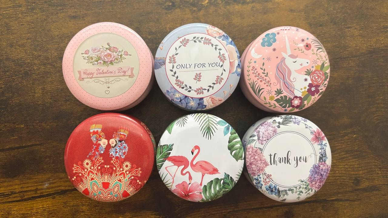 Handmade Soy Wax Candles – Set of 6 in Decorative Tins, Organic and Eco-Friendly