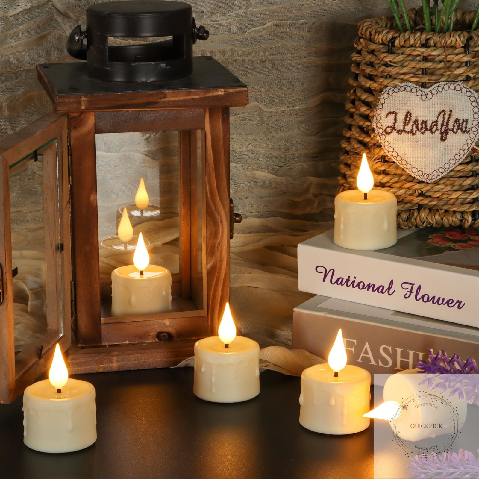 Rechargeable Tea Lights with Remote and Timer, 6pcs Flameless Candles LED Flicke