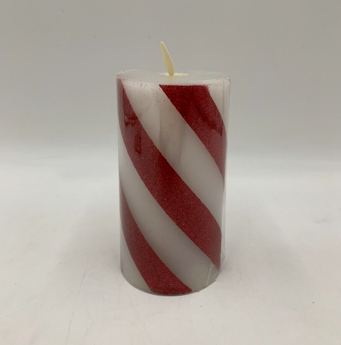Pottery Barn Premium Flickering Flameless Candy Striped Candle 3 x 6 in #F146