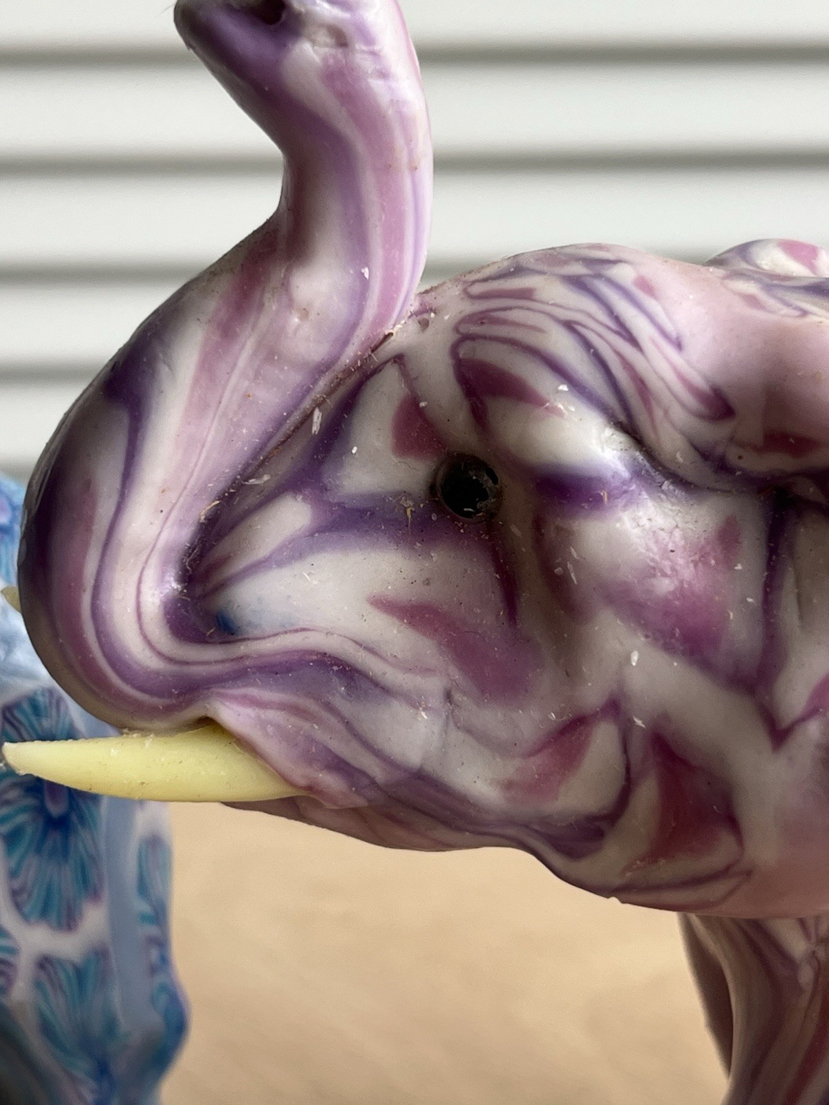Vtg Swazi Candle Elephant Rhino Millefiori Wax Art African Animals Lot Of 2