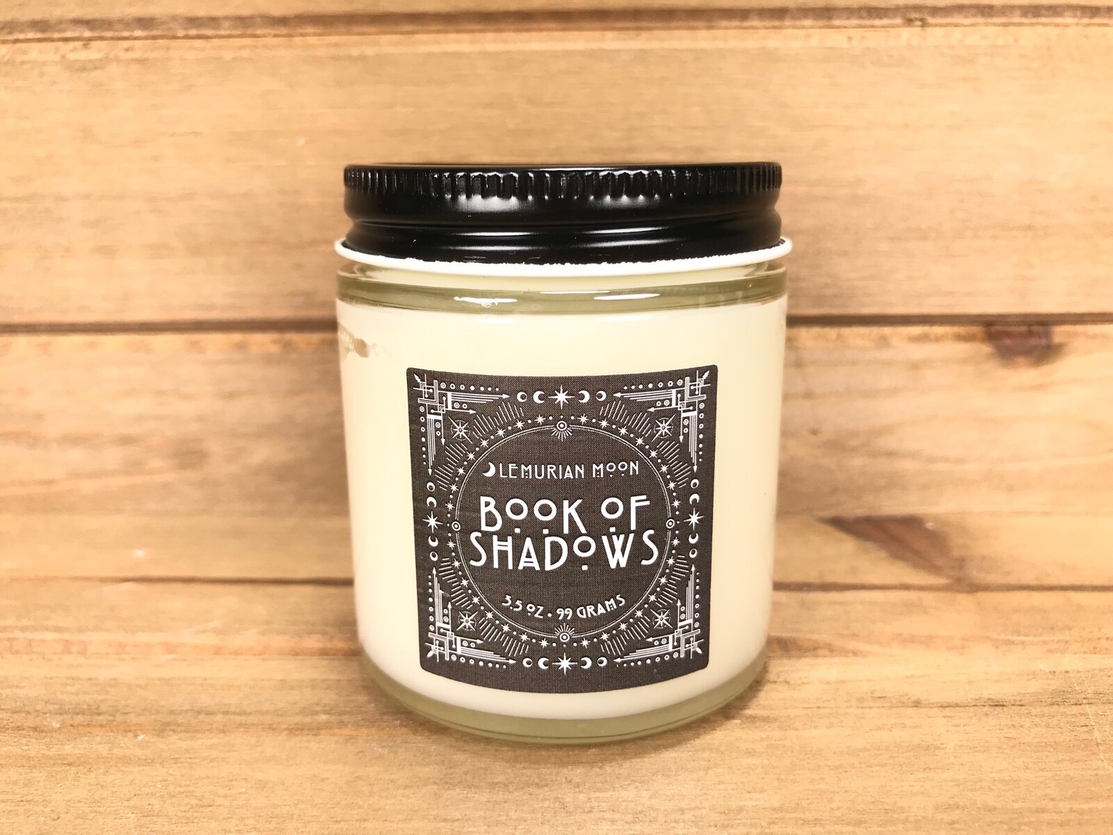 Book of Shadows Scented Wood Wick Candle, Antique Papers, Cedar Desks, Vanilla