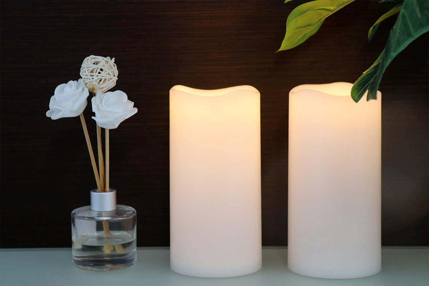 Large Waterproof Outdoor Flameless Candles Battery Operated with Remote Timer