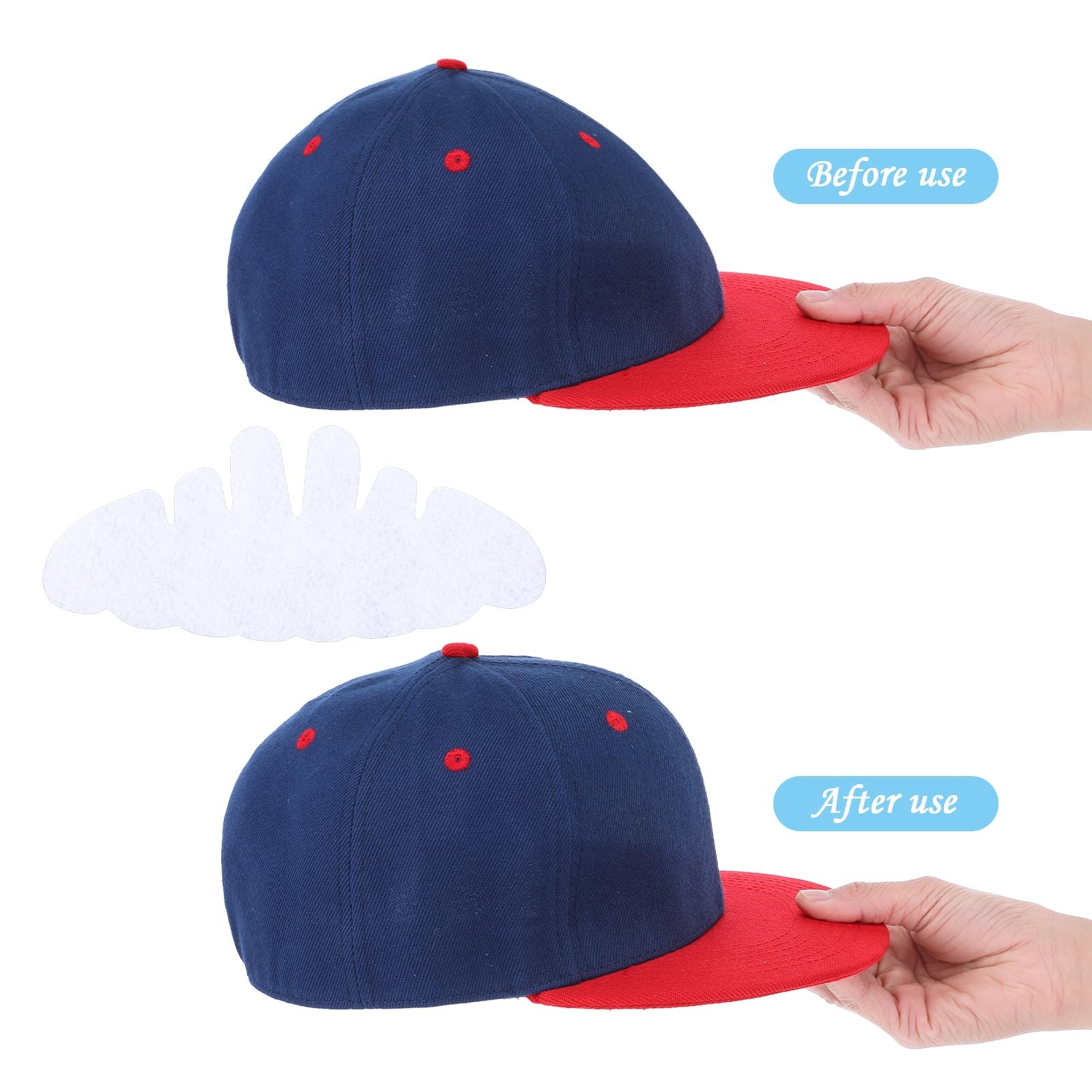 10 Pack Baseball Cap Felt Inserts Washable Hat Shaper Sweat Liner Brim