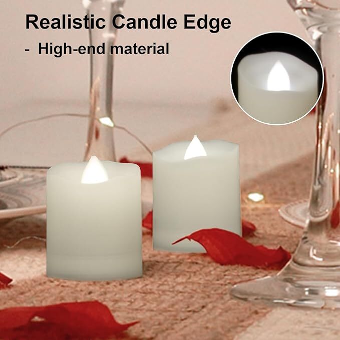 LED Flameless Candles Tea Lights Candle Votive Flameless Candle w/ Remote &Timer