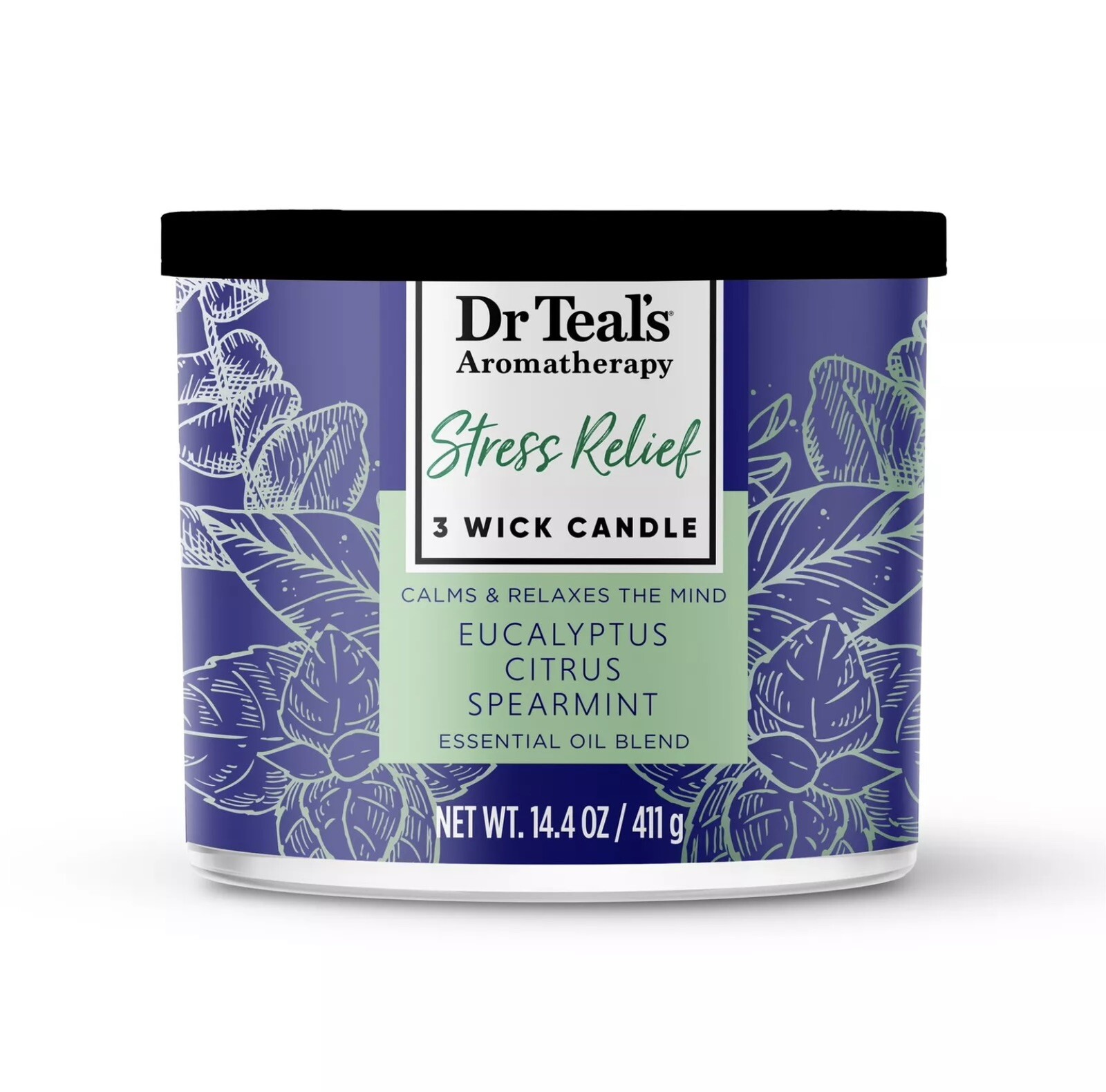 Dr Teal’s Aromatherapy Stress Relief Wellness Candle with Eucalyptus, Citrus