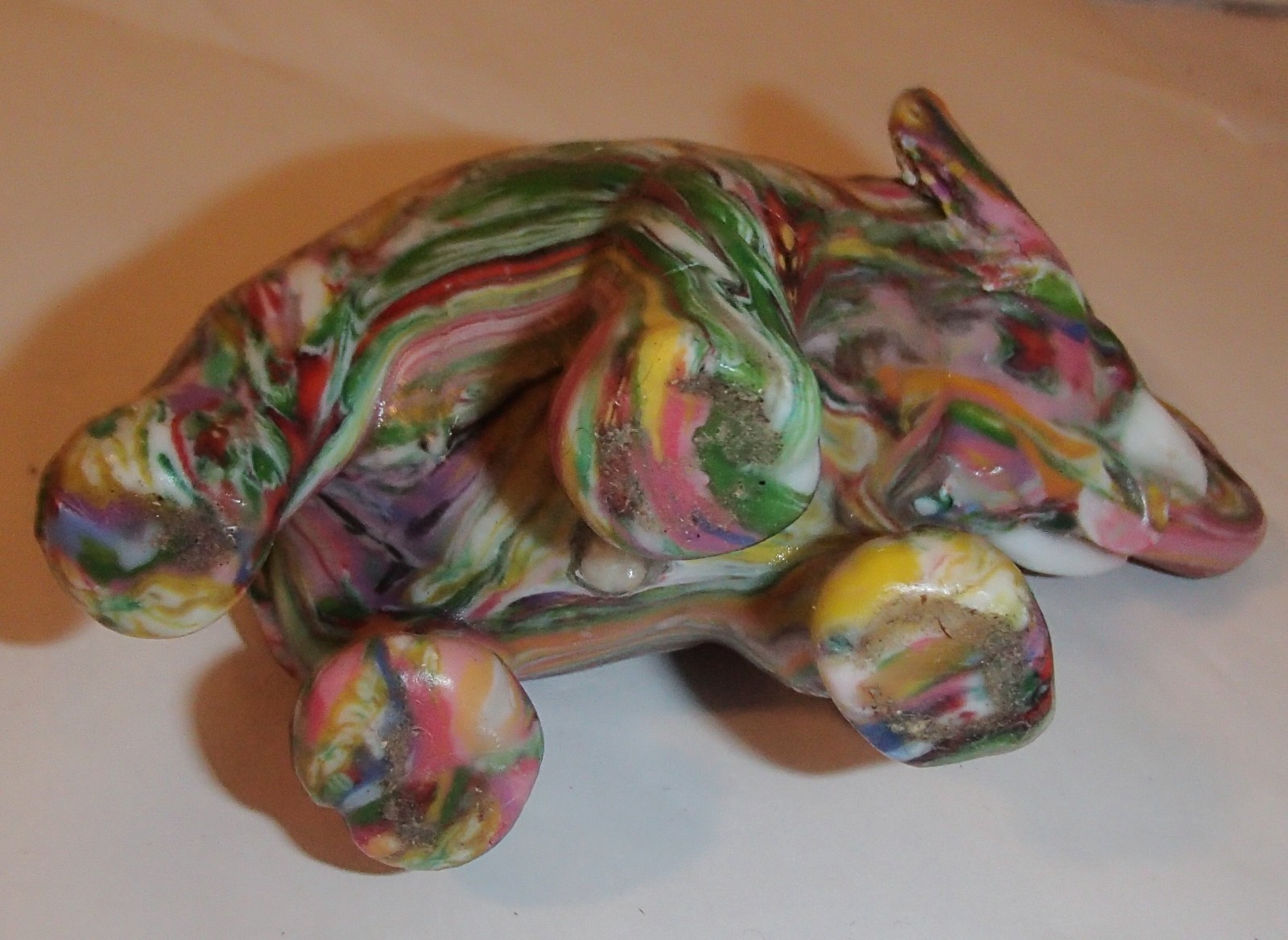 Multi-Color Swirled Elephant Candle 3″ x 4″