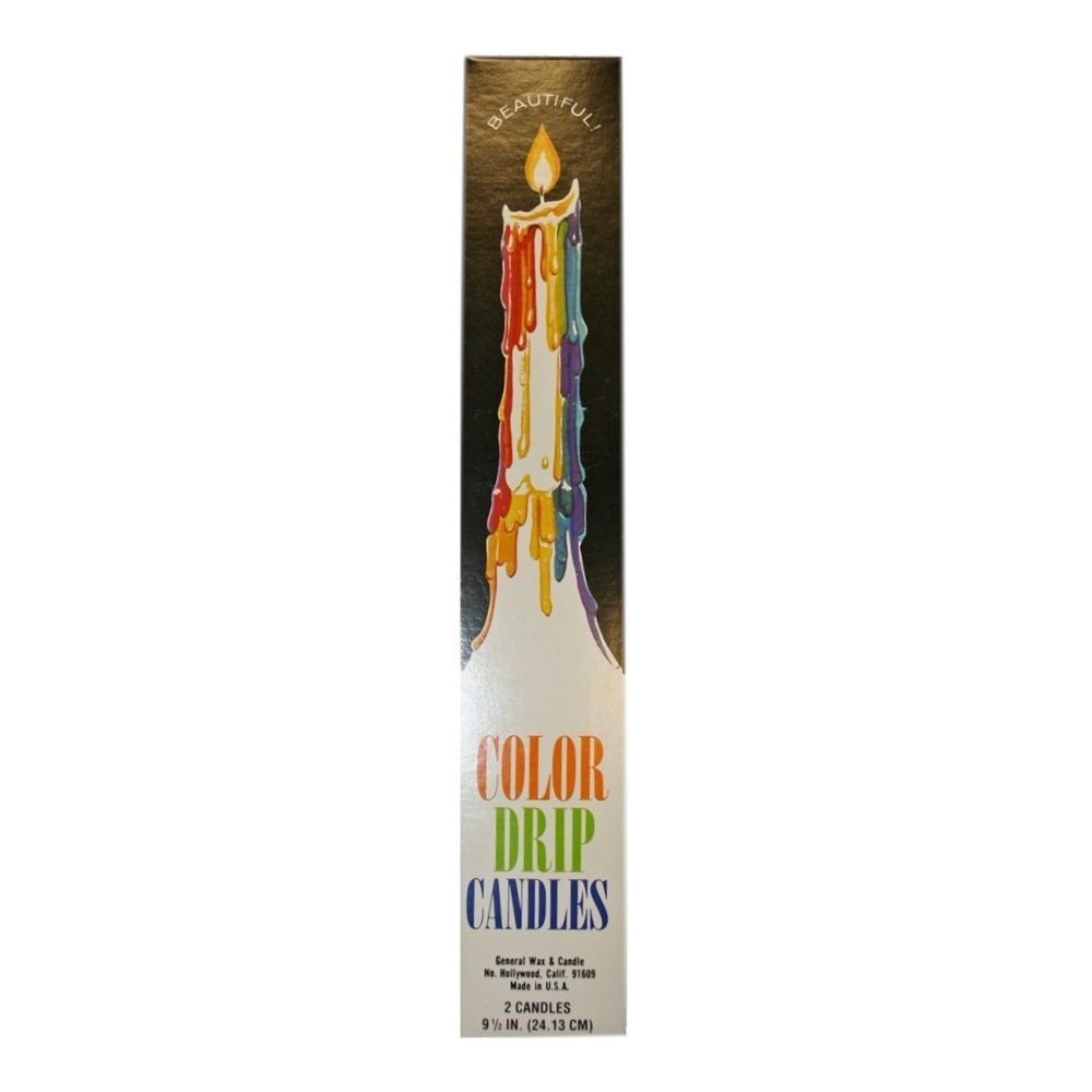 Multi-Color Drip Candles 2 Pack Taper Candles Wax Bottle Decor Vintage