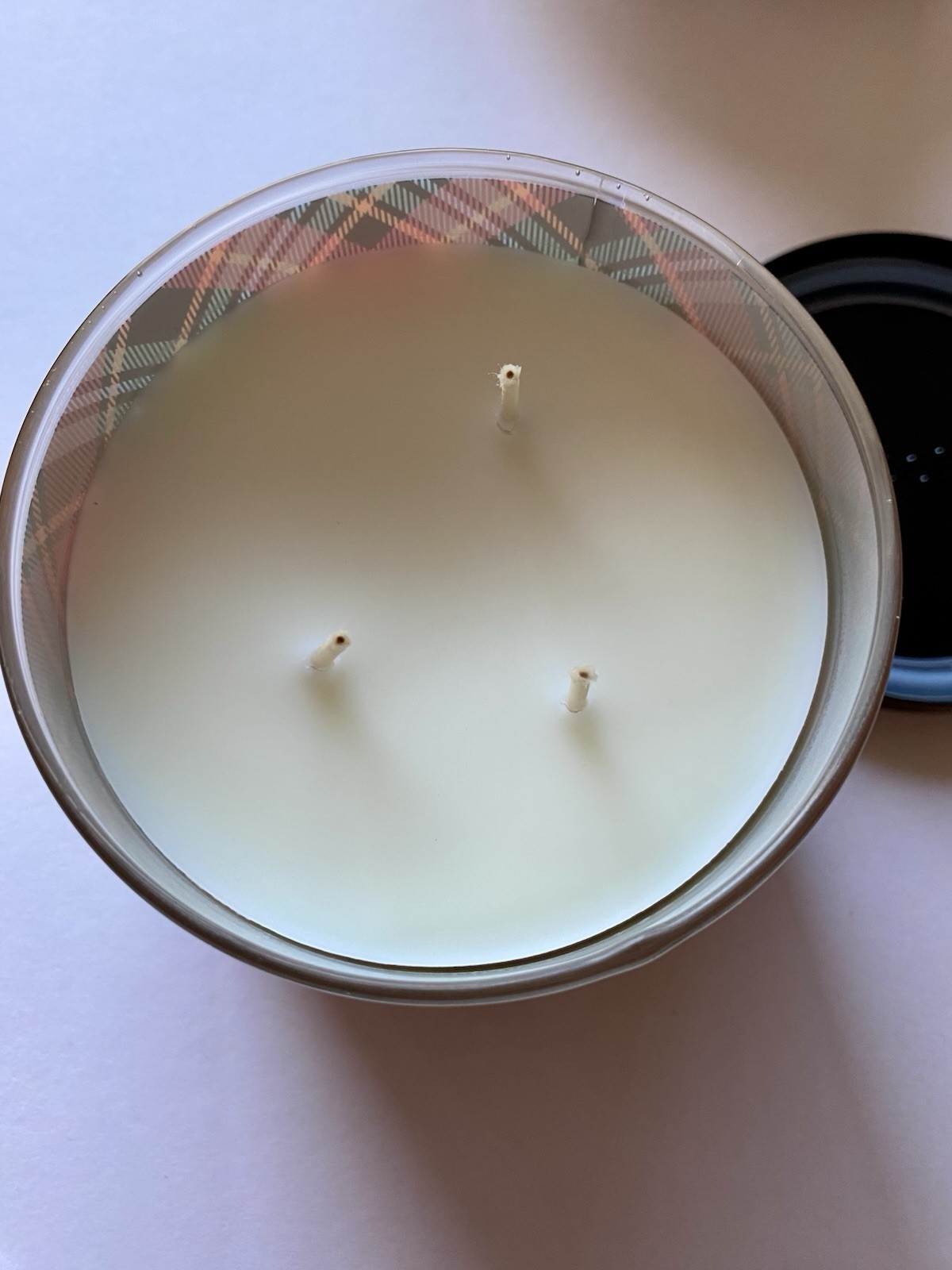 Flannel Scented Candle Bath & Body Works Tartan Glass 3-Wicks-Canada -14.5oz NEW