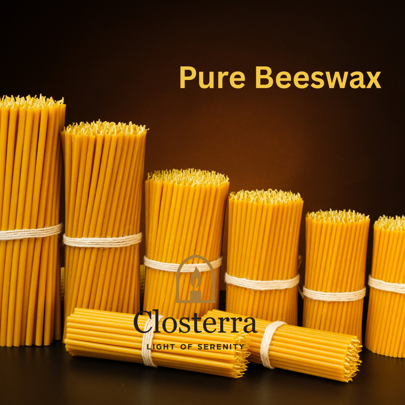 Pure Beeswax Thin Taper Candles 10.4″x0.28″ Orthodox Church Prayer Long Candles