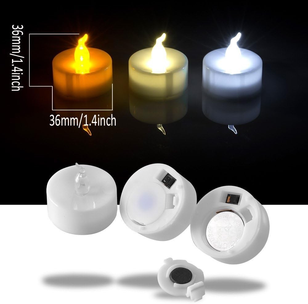 Timer Tea Lights,24 Pack Flameless LED Candles Battery-Operated Tealight No…