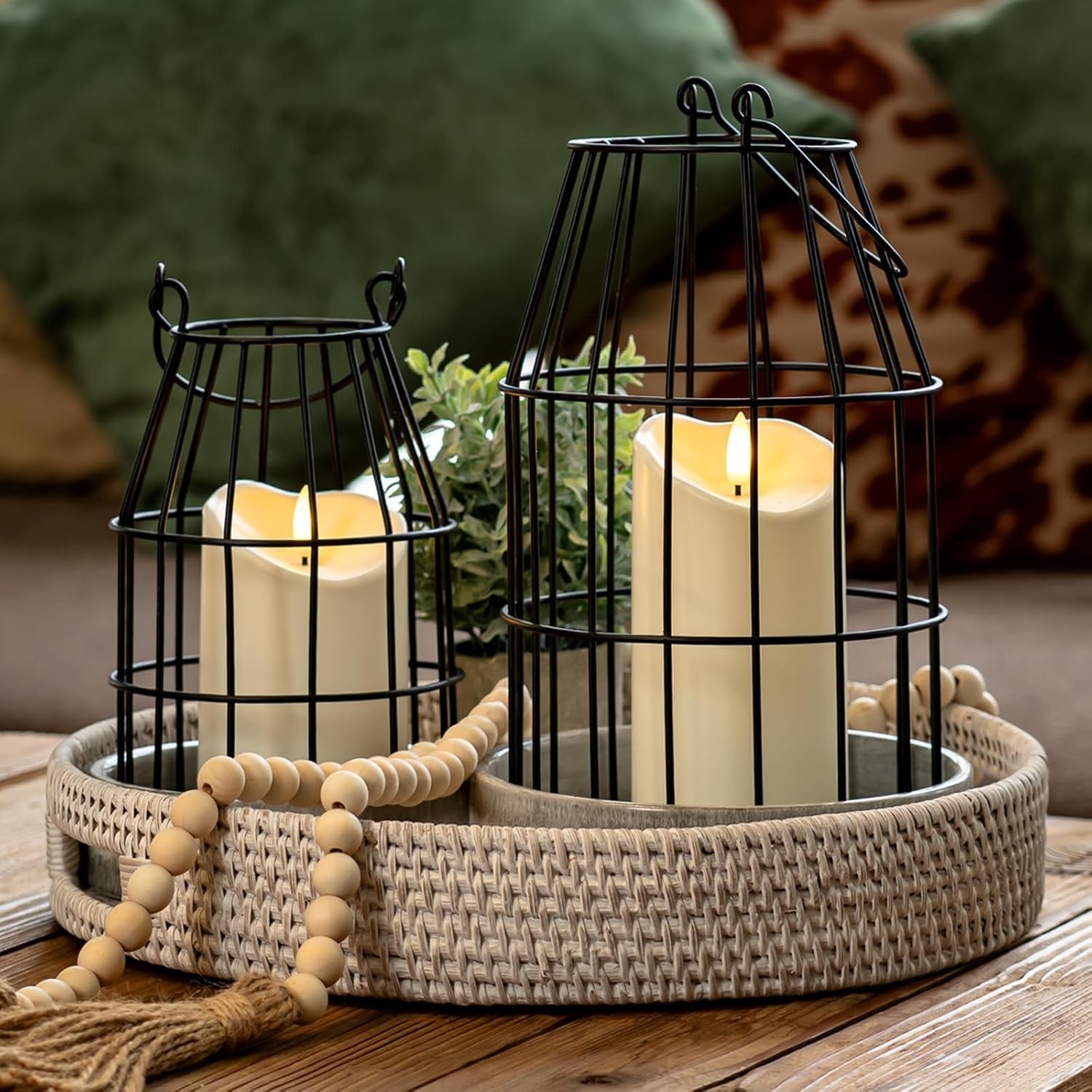 Set of 2 Dimmable 6″x3″ Outdoor LED Candles with Timers – Perfect for Any Event