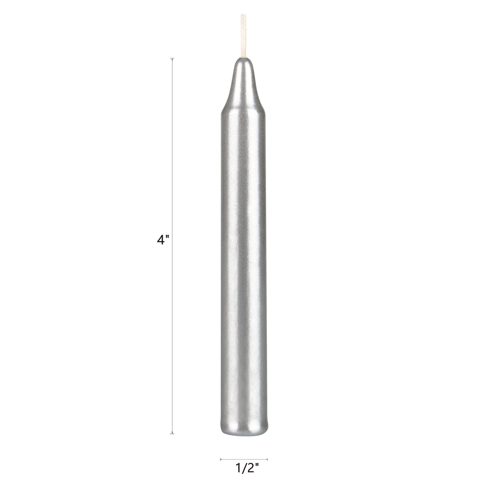 Mega Candles 20 pcs Unscented Silver Exquisite Mini Taper Spell Candles, 4 In…