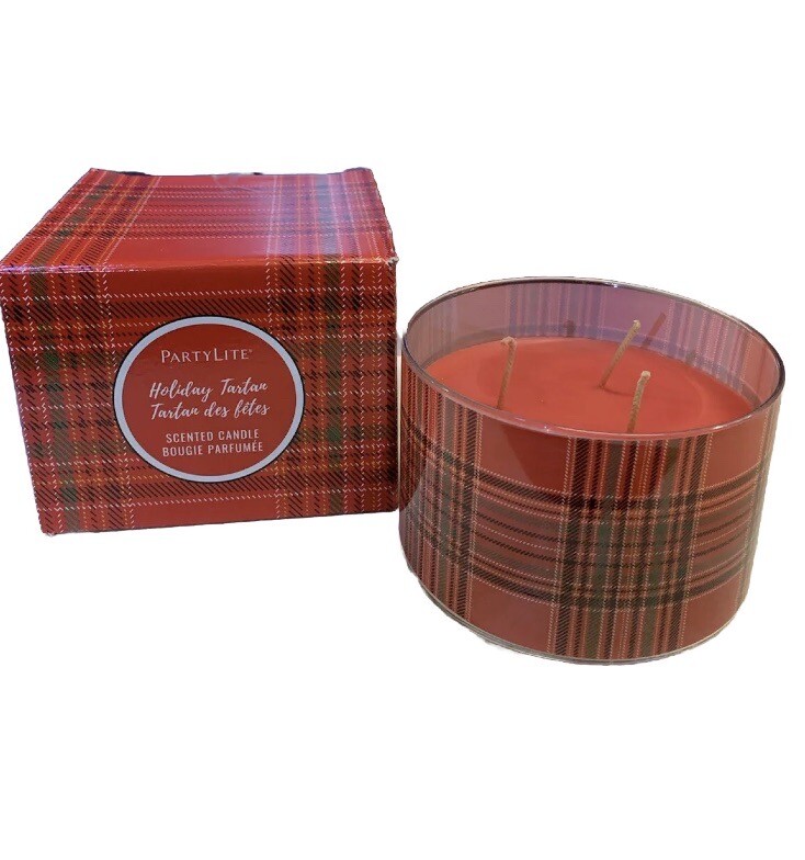 PartyLite Candles 3 Wick Holiday Jar 6” Dia. Candle WINTER BERRIES Scented NIB