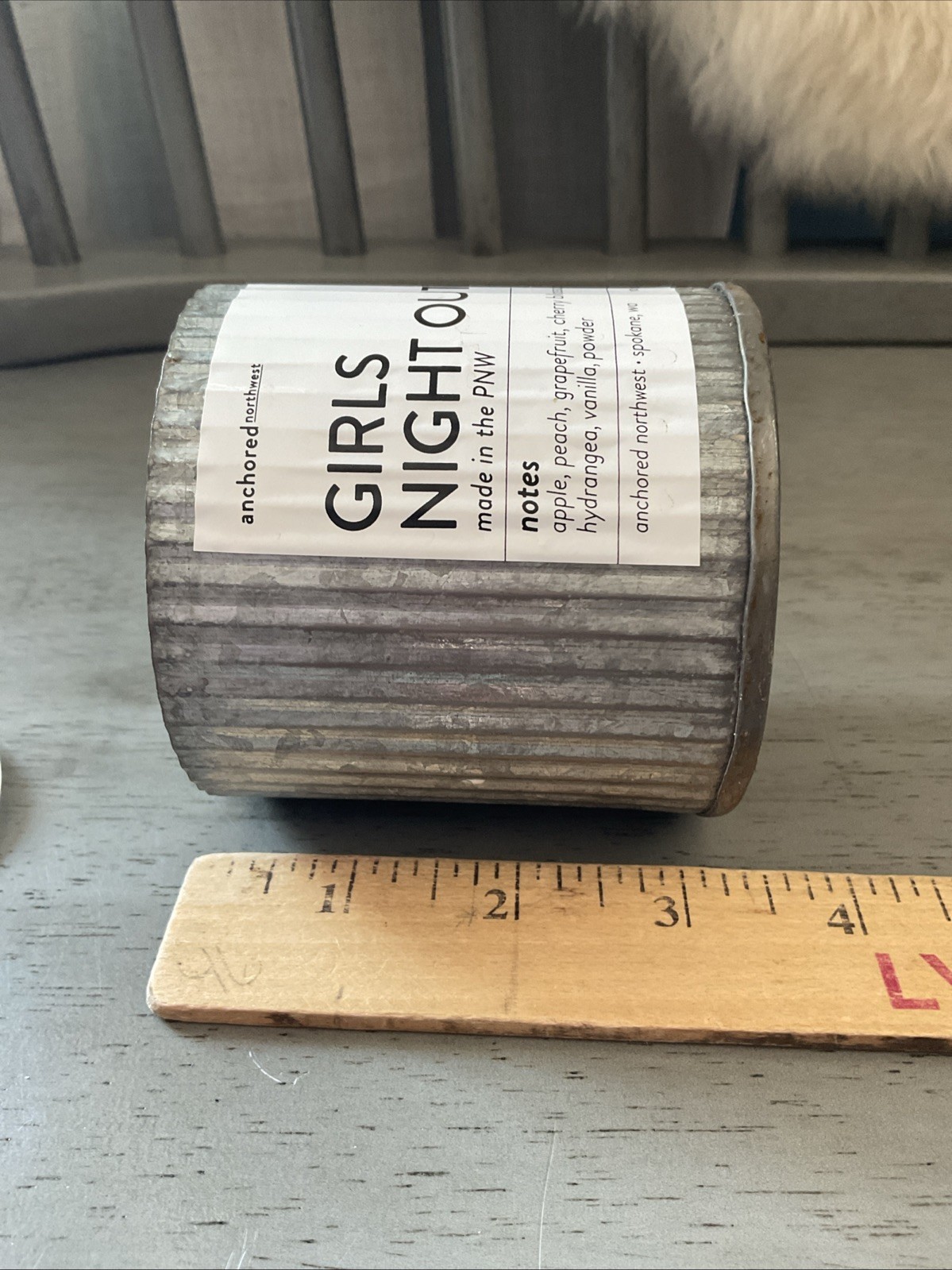 Anchored Northwest Girls Night Out Soy Wood Wick Candle Galvanized Farmhouse 10o