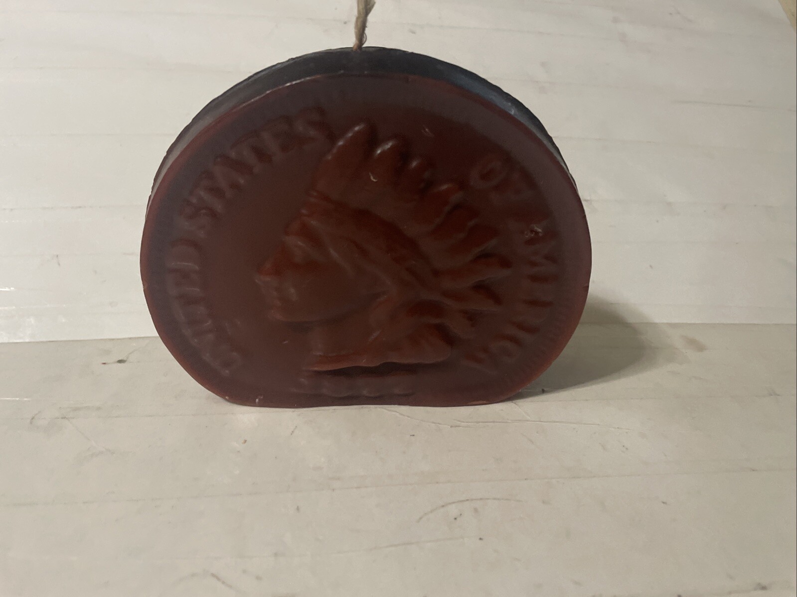 Vtg Indian Head Penny Cent Unused Wax Candle Rare