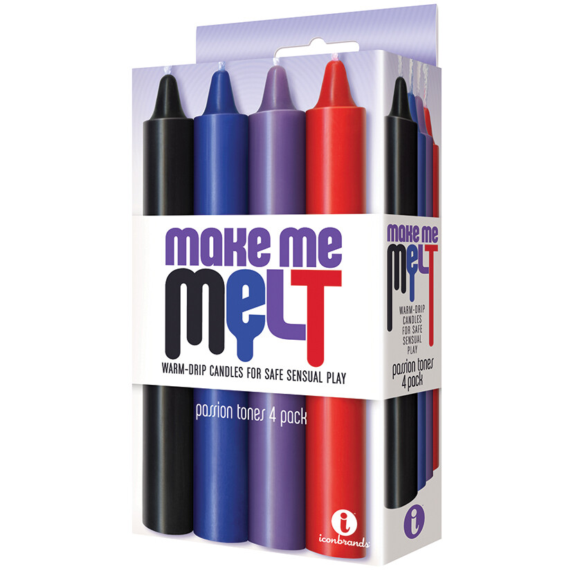 Make Me Melt Warm Drip Candles 4 Pack – Pick Color – Black or Passion