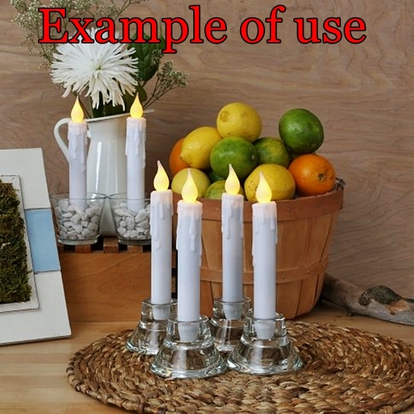 2 Piece NEW LED DRIP CANDLES White 300 Hour 7″ FLAMELESS Rustic Flicker Bulb
