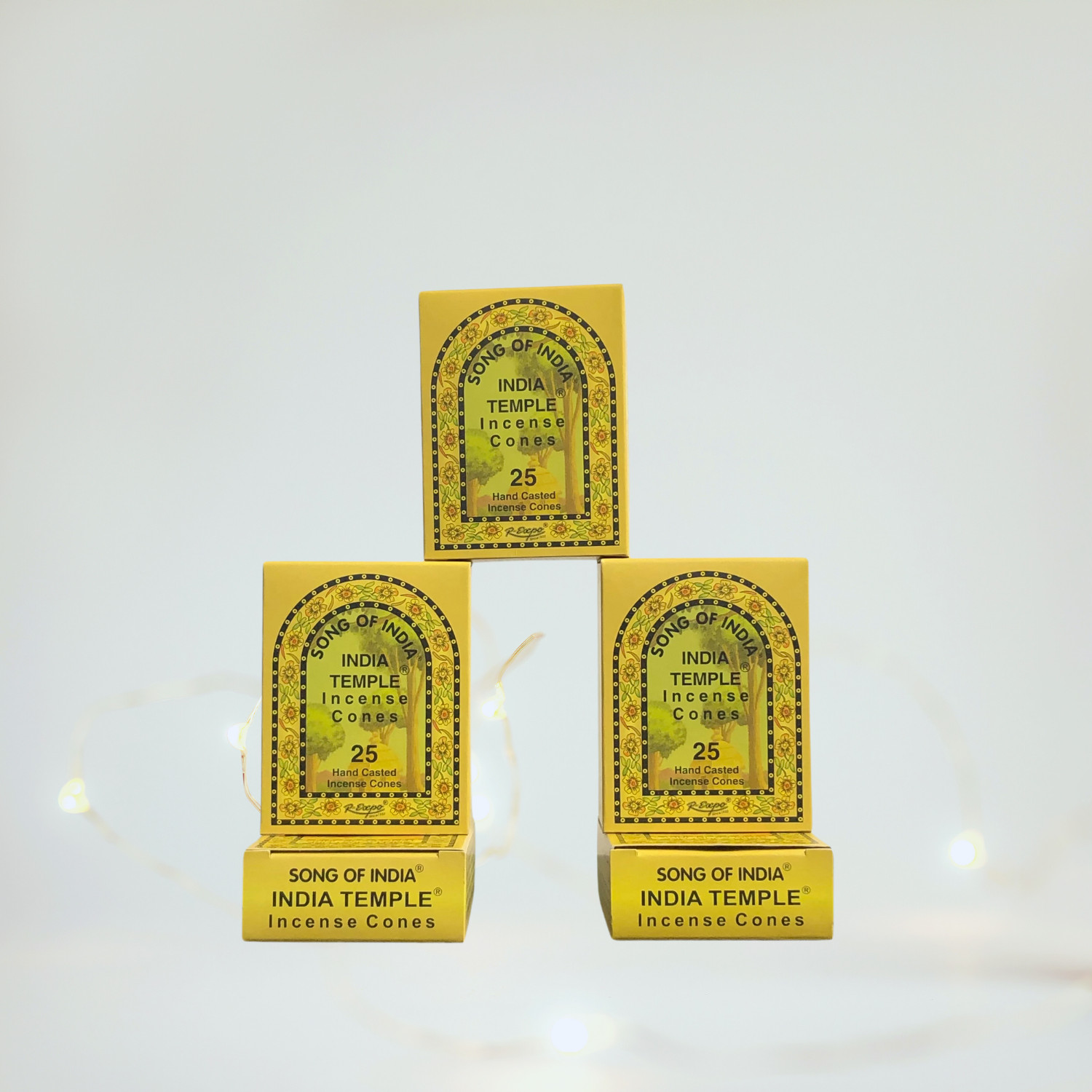 India Temple Incense Cones (Song of India) 6 Pack x 25 Cones, 150 Total Aromatic