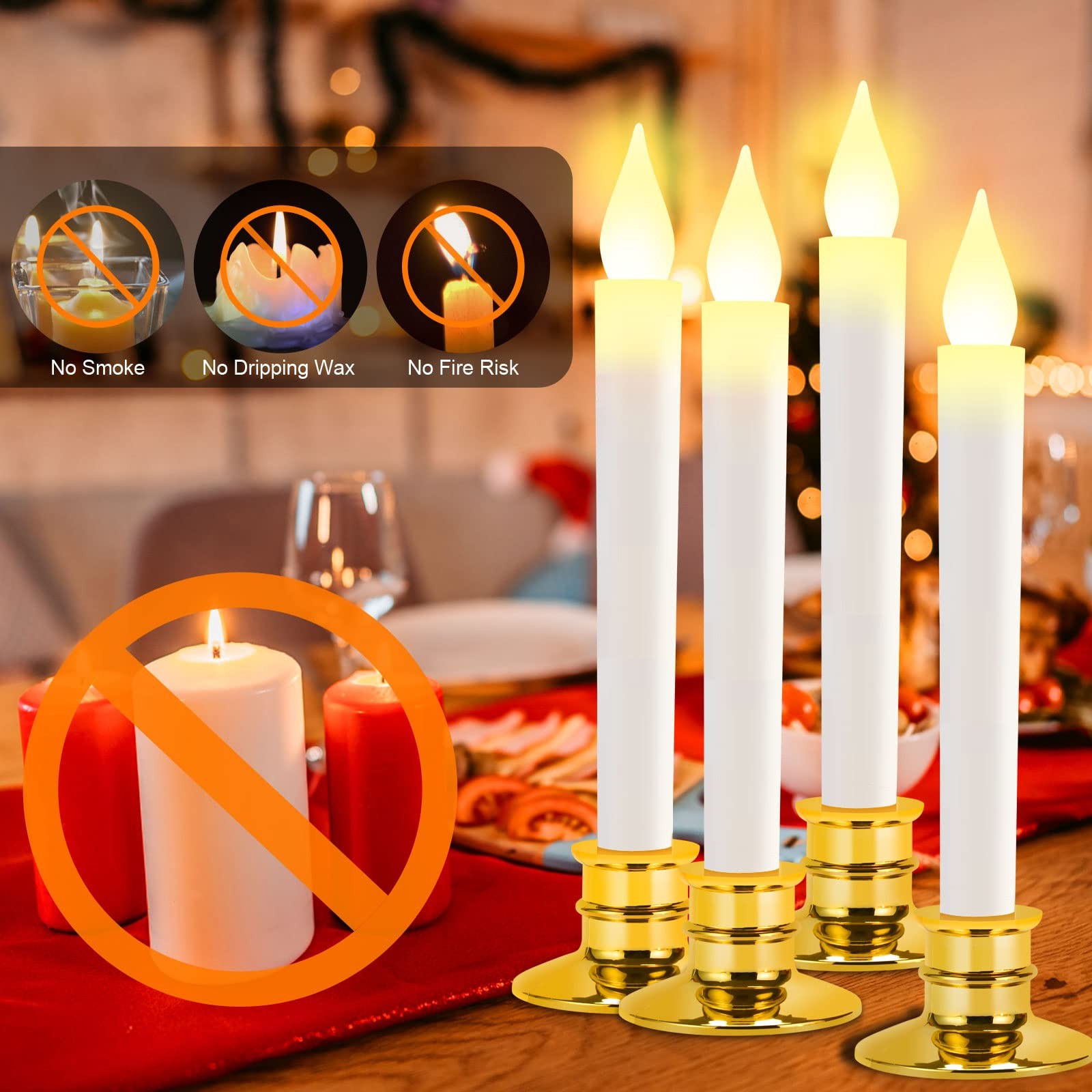 Flameless Candles-Window Candles-LED Battery Operated Candles with 24 AAA Bat…