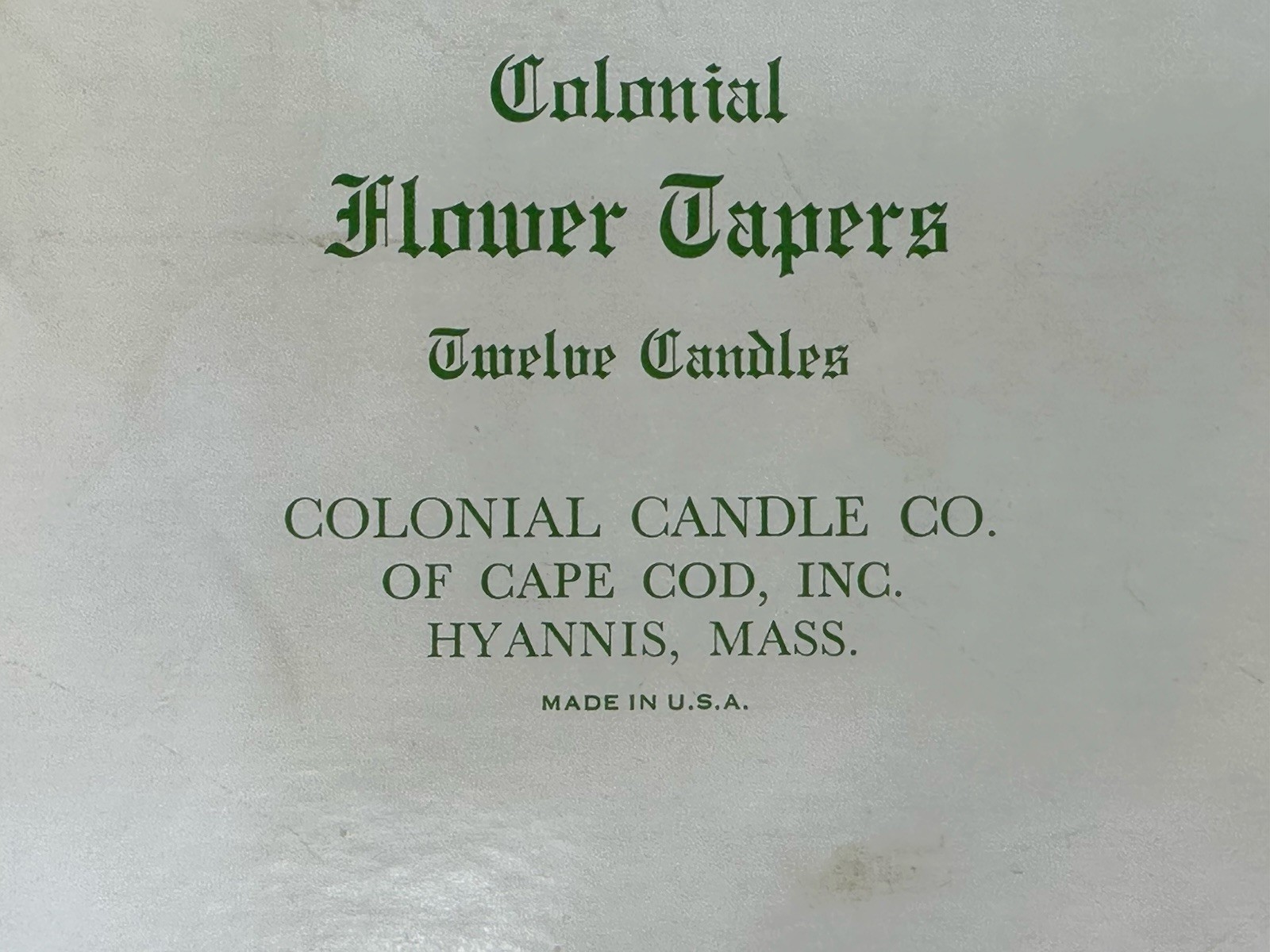 Vintage Candles Colonial Flower Tapers Box of 12 Multi Color Hyannis Mass