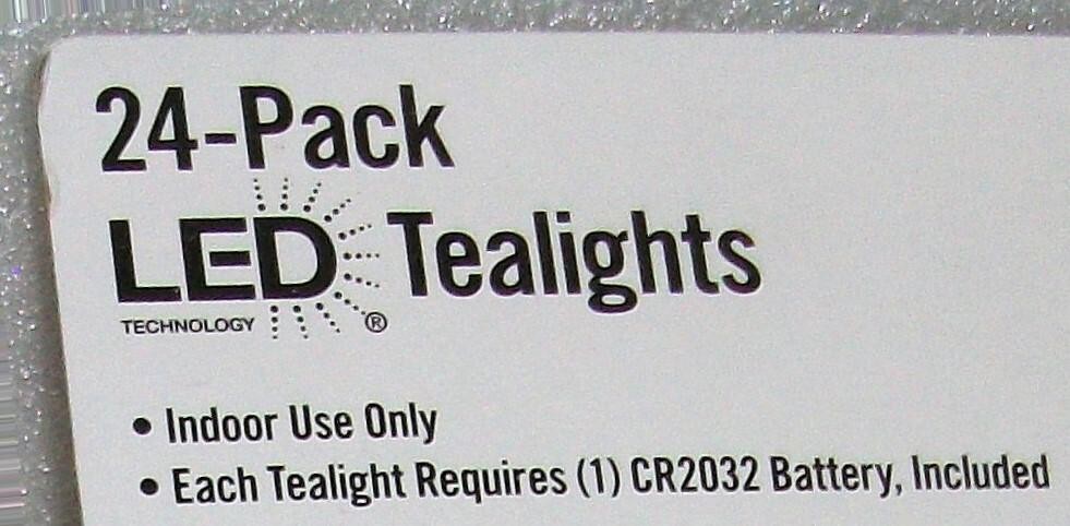 TEA LIGHTS 24 PACK FLAMELESS LED CANDLES INCLUDES CR2032 BATTERY & ON OFF SWITCH