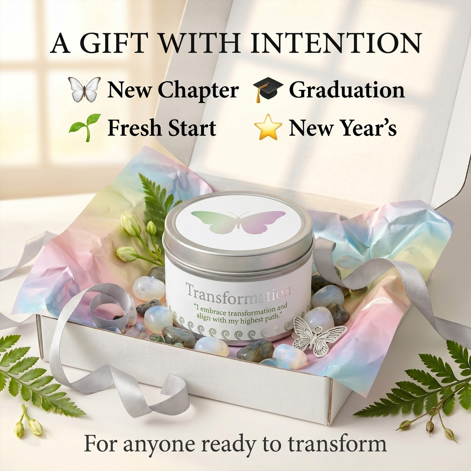 1 Pack EVODUCK New Beginnings Crystal Candle Moonstone Transformation 3 oz