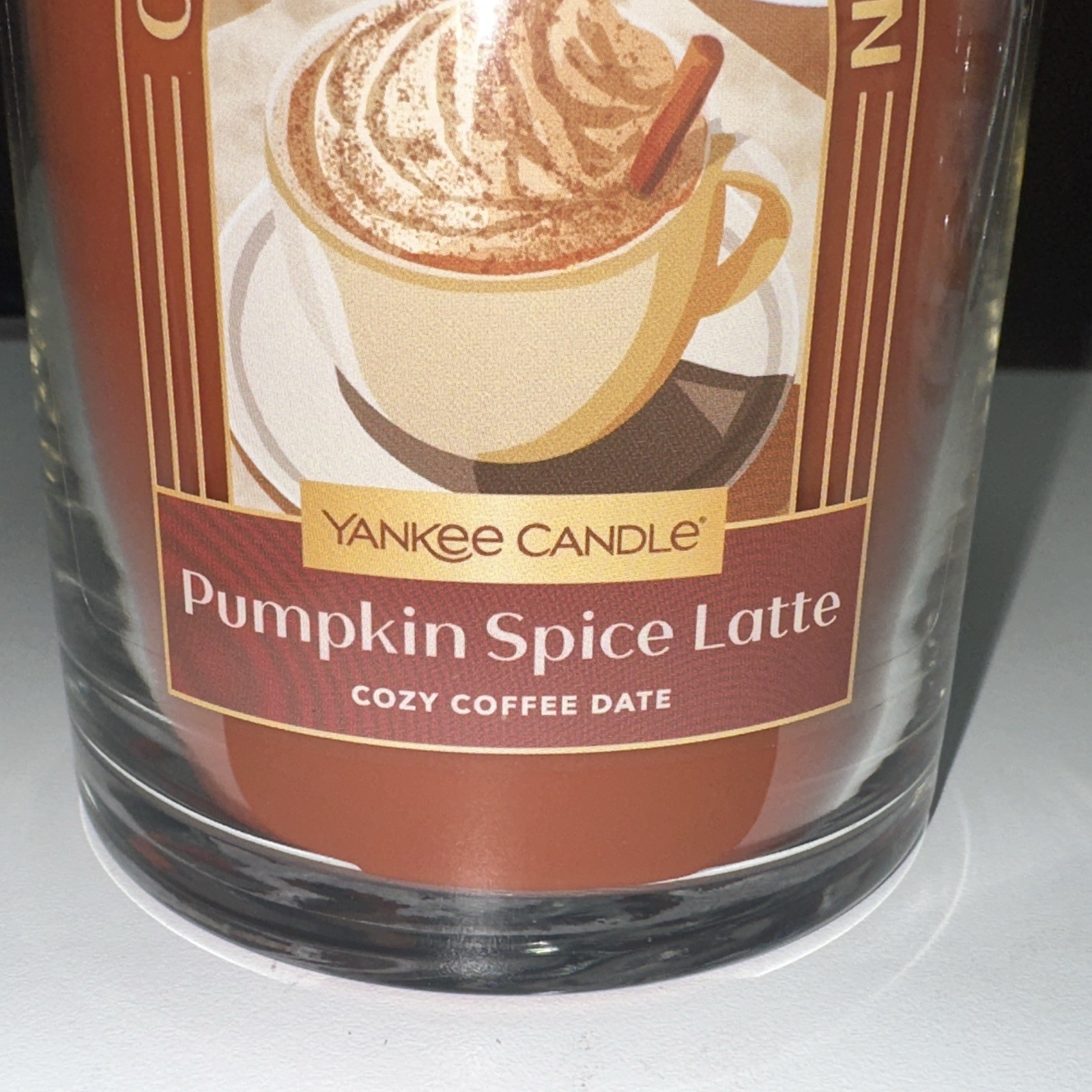 LOT OF 2-NEW-Yankee Candle PUMPKIN SPICE LATTE Large 20oz CAFE COLLECTION 2 WICK
