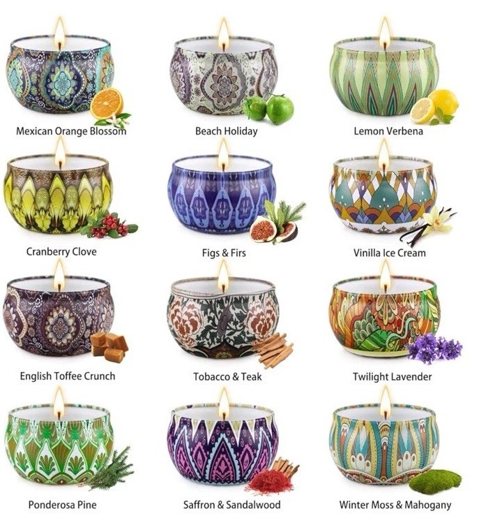 Scented Candles Gift Set,12 Pack Candles for Home Scented, 300 Hour Long Lasting