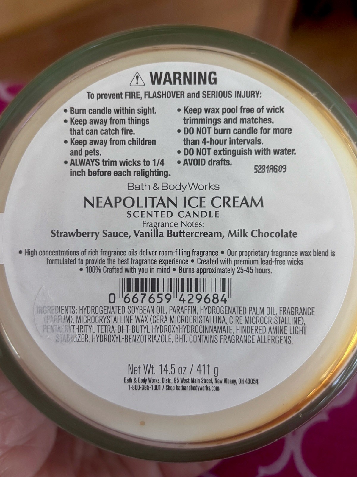 Bath & Body Works NEAPOLITAN ICE CREAM 3-Wick CANDLE Sundae Bar 14.5 oz NEW