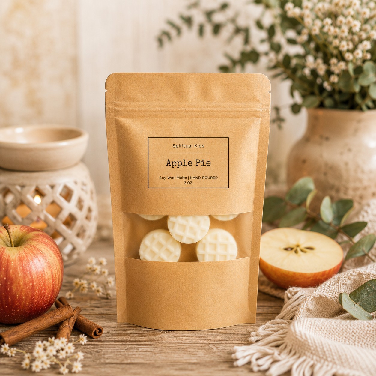 Apple Pie Soy Wax Melts 3oz HIGHLY SCENTED | Fall Wax Melts | Waffle Shaped