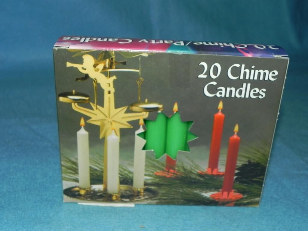 Angel Chime Party Candles, 1/2″ Diameter x 4″ Tall, 20 in New Box, Emerald Green