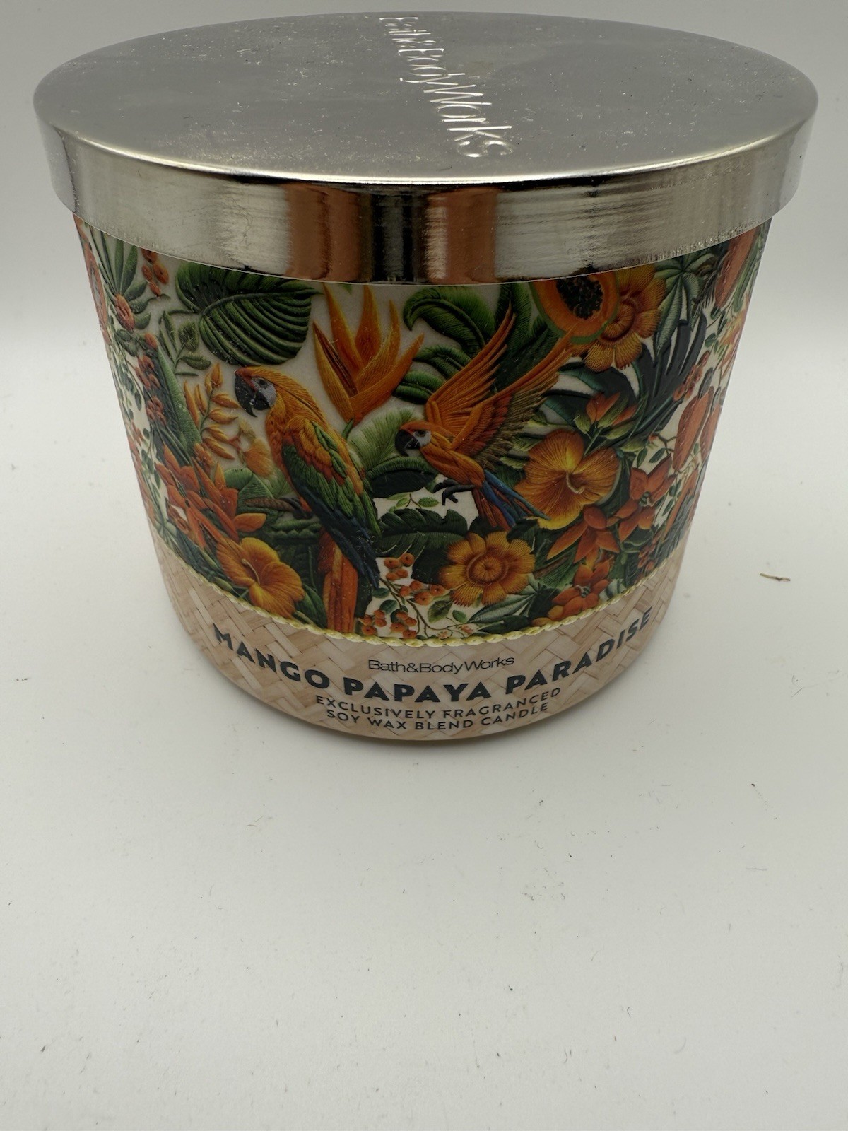 Bath & Body Works MANGO PAPAYA PARADISE 🥭 Scented 3 Wick CANDLE 25-45 Hrs YUM!