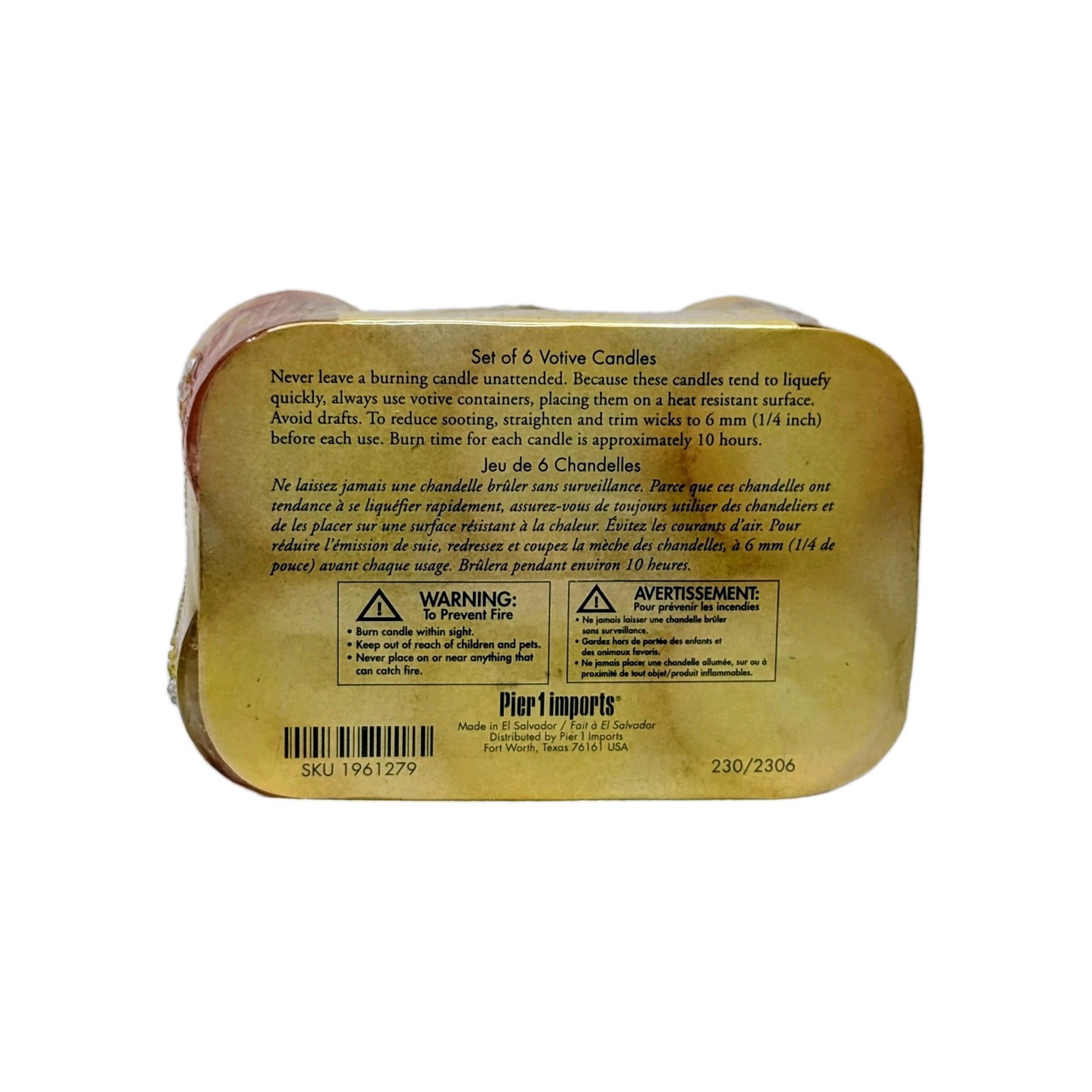 Pier 1 Imports 6 Pk Scented Votive Candles Ginger, Peach, Mango Tea… NEW
